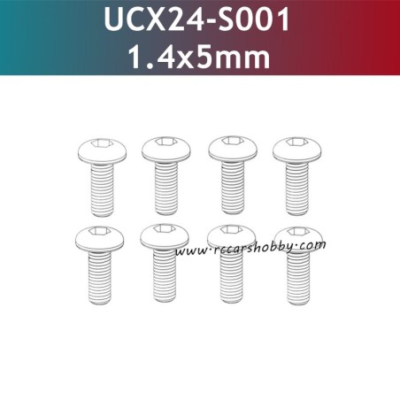 UDIRC UCX2405 Parts 1.4x5mm TM Hexagon Socket Button Head Machine Screw UCX24-S001