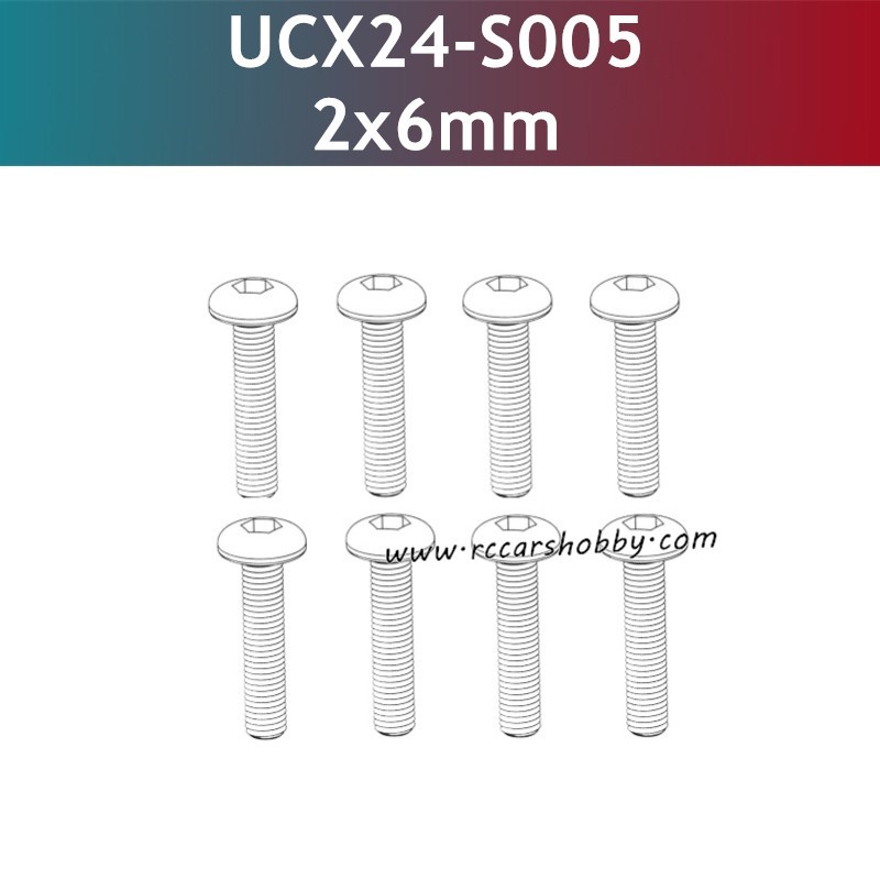 UDIRC UCX2405 Parts 2x6mm TM Hexagon Socket Button Head Machine Screw UCX24-S005