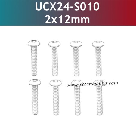 UDIRC UCX2405 Parts 2x12mm TM Hexagon Socket Button Head Machine Screw UCX24-S010