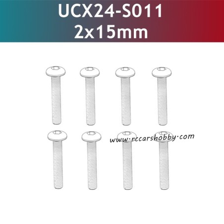 UDIRC UCX2405 Parts 2x15mm TM Hexagon Socket Button Head Machine Screw UCX24-S011
