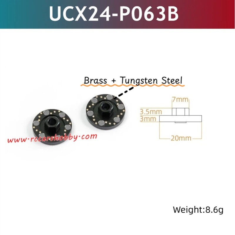 UDIRC UCX2405 RC Car Upgrade Parts Counterweight Brass Coupler UCX24-P063B