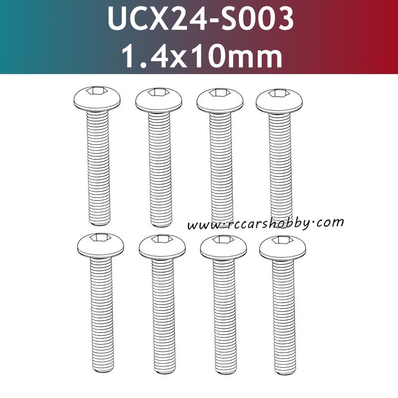 UDIRC UCX2402 Parts 1.4x10mm PM Hexagon Socket Button Head Machine Screw UCX24-S003