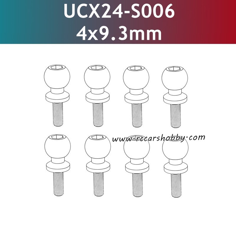 UDIRC UCX2402 Parts 4x9.3mm Hollow Ball Screw UCX24-S006