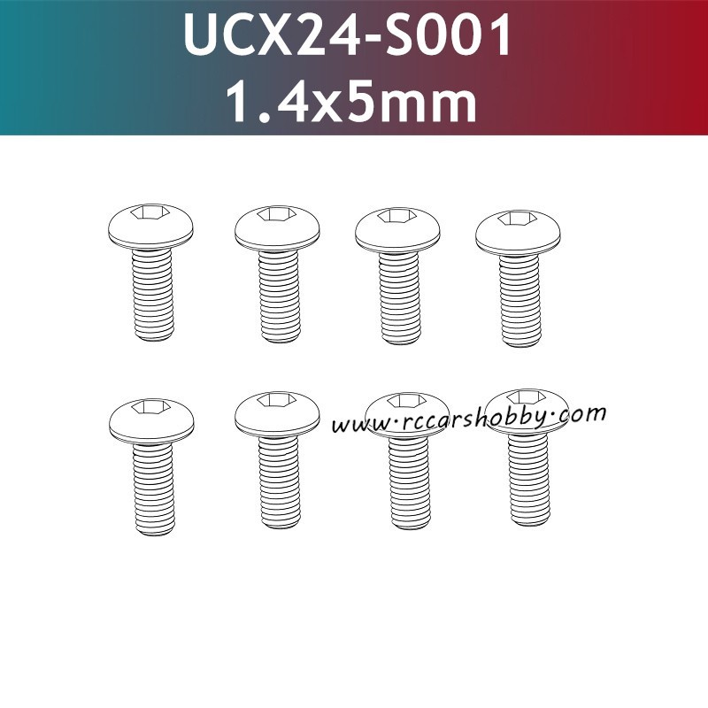 UDIRC UCX2401 Parts 1.4x5mm PM Hexagon Socket Button Head Machine Screw UCX24-S001