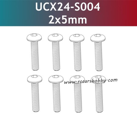 UDIRC UCX2401 Parts 2x5mm PM Hexagon Socket Button Head Machine Screw UCX24-S004