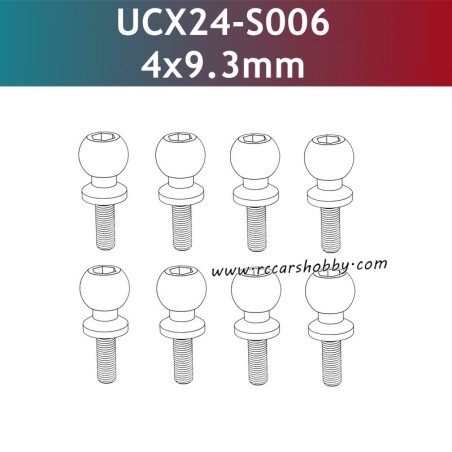 UDIRC UCX2401 Parts 4x9.3mm Hollow Ball Screw UCX24-S006