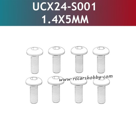 UDIRC UCX1801 Parts 1.4X5MM PM Hexagon Socket Buttonhead Machine Screw UCX24-S001