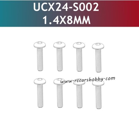 UDIRC UCX1801 Parts 1.4X8MM PM Hexagon Socket Buttonhead Machine Screw UCX24-S002