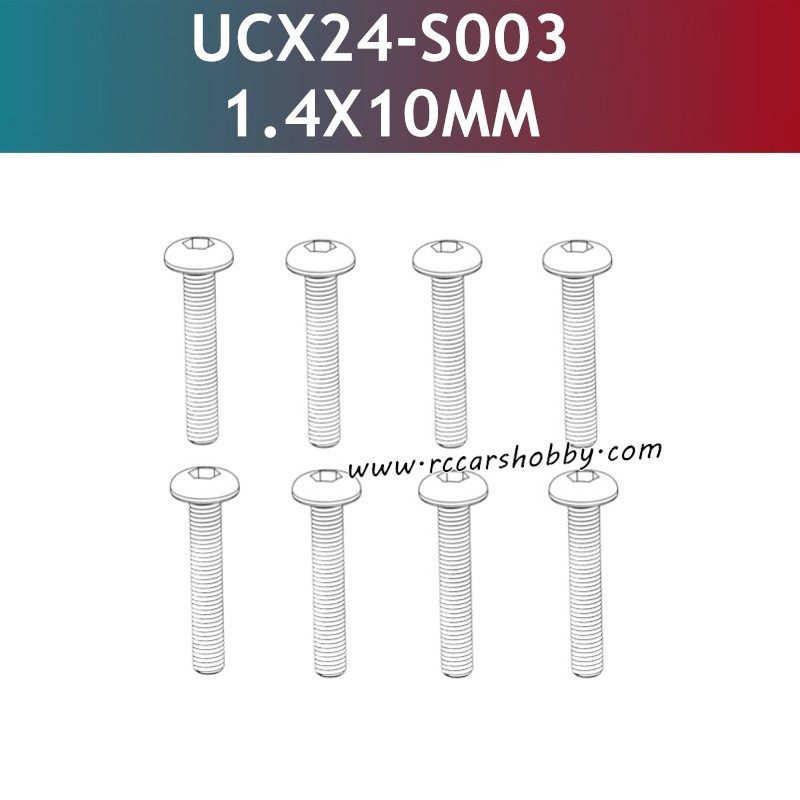UDIRC UCX1801 Parts 1.4X10MM PM Hexagon Socket Buttonhead Machine Screw UCX24-S003