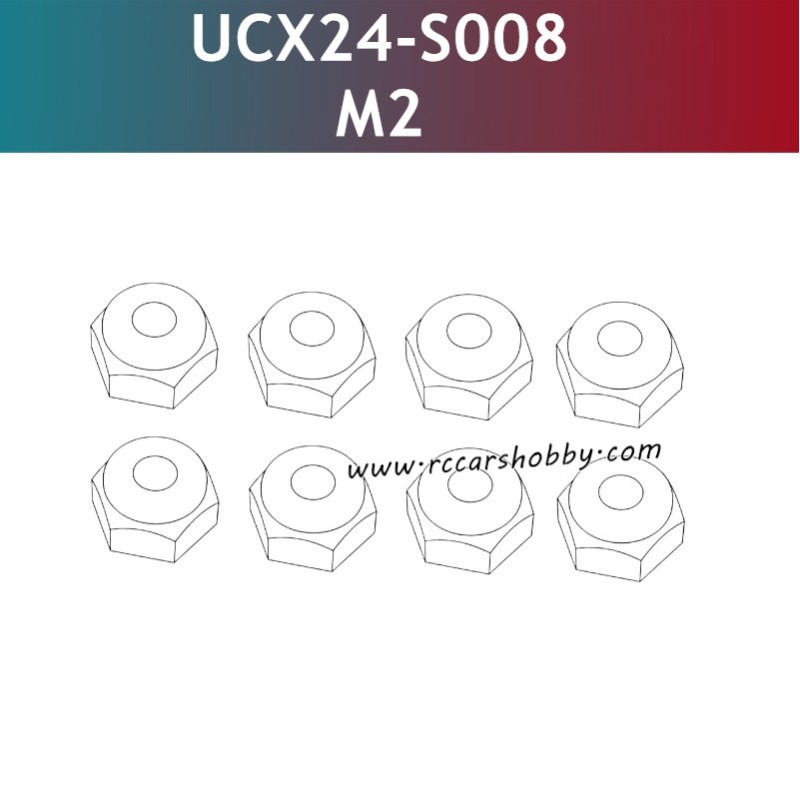 UDIRC UCX1801 Parts M2 Hex Flanged Nylon Lock Nut UCX24-S008