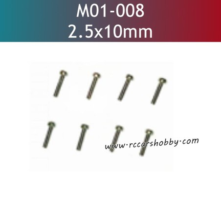 UDIRC UD1201 Parts 2.5X10MM HM Hexagon Socket Cup Head Machine Threaded Screws M01-008