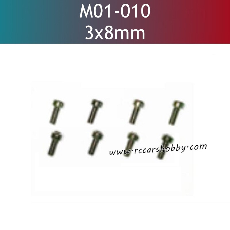 UDIRC UD1201 Parts 3x8MM HM Hexagon Socket Cup Head Machine Threaded Screws M01-010