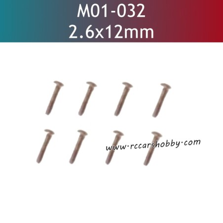 UDIRC UD1201 Parts 2.6x12mmm TB Hexagon Socket Set Screws with Round Head M01-032