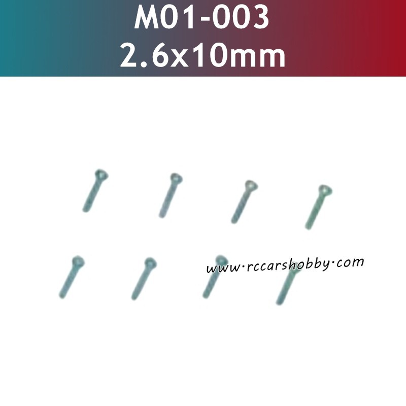 2.6x10mm HB Hexagon Socket Cup Head Self-Tapping Screws M01-003 Parts for UDIRC UD1202 RC Car