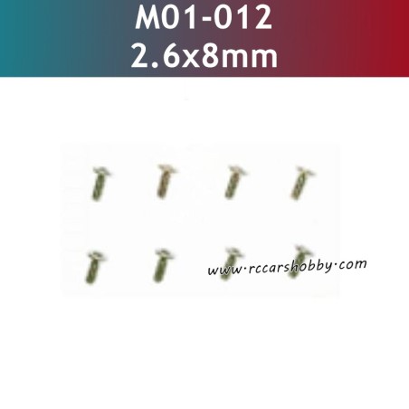 2.6X8MM KB Hexagon Socket Countersunk Head Self-Tapping Screws Parts M01-012 for UDIRC UD1202 RC Car