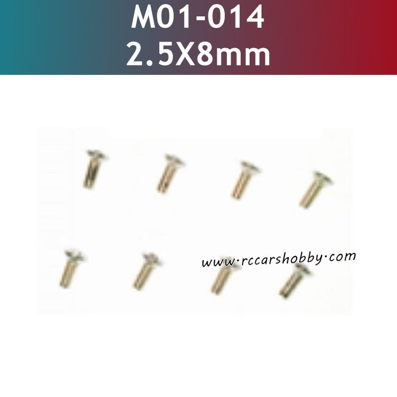 2.5X8MM KM Hexagon Socket Countersunk Head Machine Threaded Screws M01-014 Parts for UDIRC UD1202 RC Car