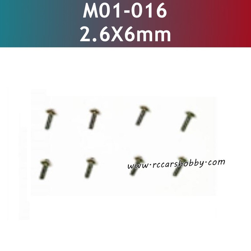 2.6X6MM TB Hexagon Socket Flat Round Head Self Tapping Screws M01-016 Parts for UDIRC UD1202 RC Car