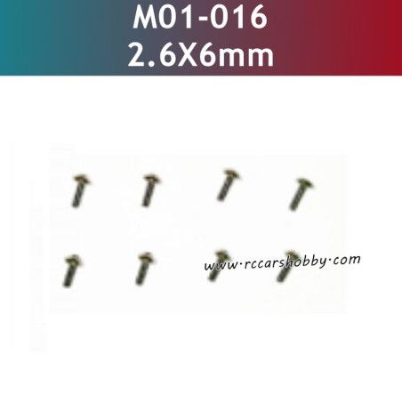 2.6X6MM TB Hexagon Socket Flat Round Head Self Tapping Screws M01-016 Parts for UDIRC UD1202 RC Car