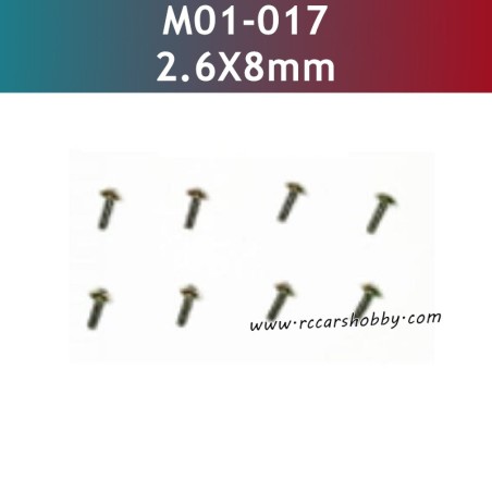 2.6X8MM TB Hexagon Socket Flat Round Head Self Tapping Screws M01-017 Parts for UDIRC UD1202 RC Car