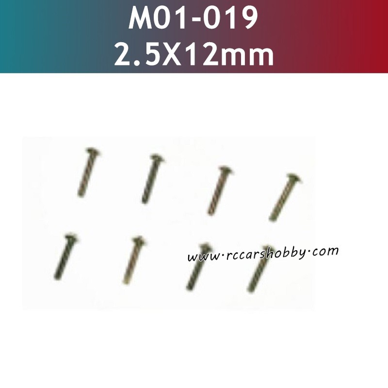 2.5X12MM TM Hexagon Socket Flat Round Head Self Tapping Screws M01-019 Parts for UDIRC UD1202 RC Car