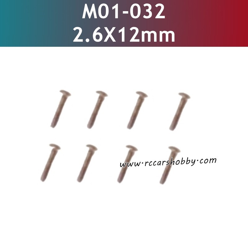 2.6X12MM TB Hexagon Socket Flat Round Head Self Tapping Screws M01-032 Parts for UDIRC UD1202 RC Truck