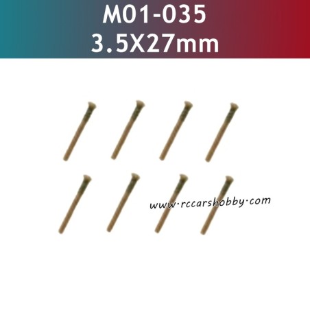 3.5X27MM Hexagon Socket Flat Head Self-Tapping Screws with Half Threads M01-035 Parts for UDIRC UD1202 RC Truck