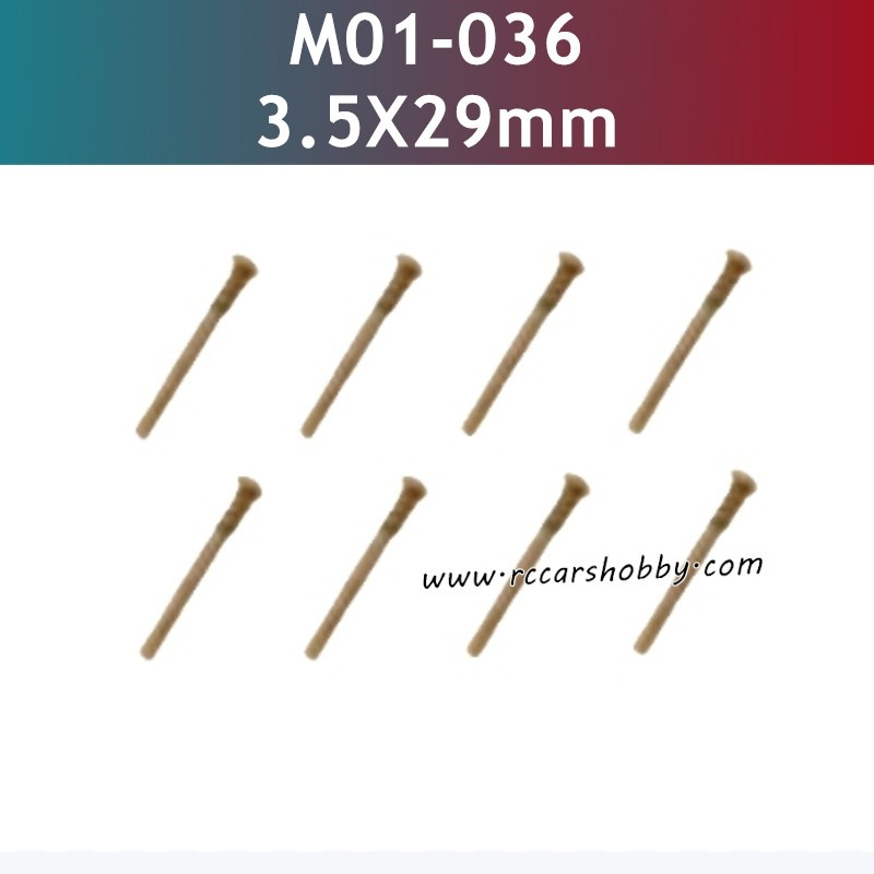 3.5X29MM Hexagon Socket Flat Head Self-Tapping Screws with Half Threads M01-036 Parts for UDIRC UD1202 RC Truck
