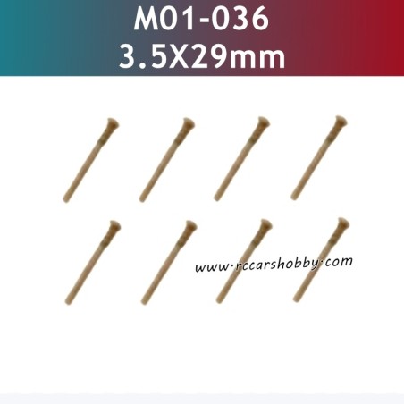 3.5X29MM Hexagon Socket Flat Head Self-Tapping Screws with Half Threads M01-036 Parts for UDIRC UD1202 RC Truck