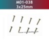 3x25mm Hexagon Socket Button Head Machine Screw M01-038 Parts for UDIRC UD1202 RC Truck