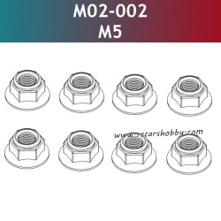 UDIRC 1001 1002 1002SE Parts M5 Hex Flanged Nylon Insert Lock Nut M02-002