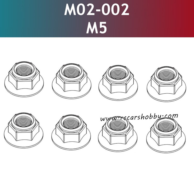 UDIRC 1001 1002 1002SE Parts M5 Hex Flanged Nylon Insert Lock Nut M02-002