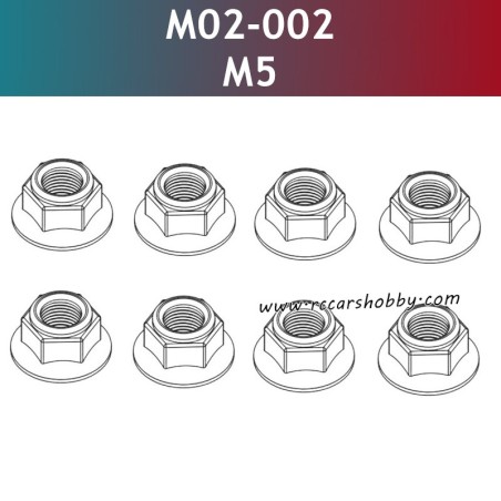 UDIRC 1001 1002 1002SE Parts M5 Hex Flanged Nylon Insert Lock Nut M02-002
