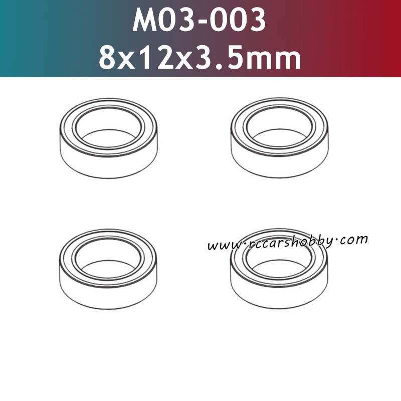 UDIRC 1001 1002 1002SE Parts 8x12x3.5mm Ball Bearing M03-003