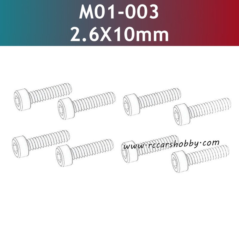 UDIRC 1001 1002 1002SE Parts 2.6x10mm Hexagon Socket Head Cap Tapping Screws M01-003