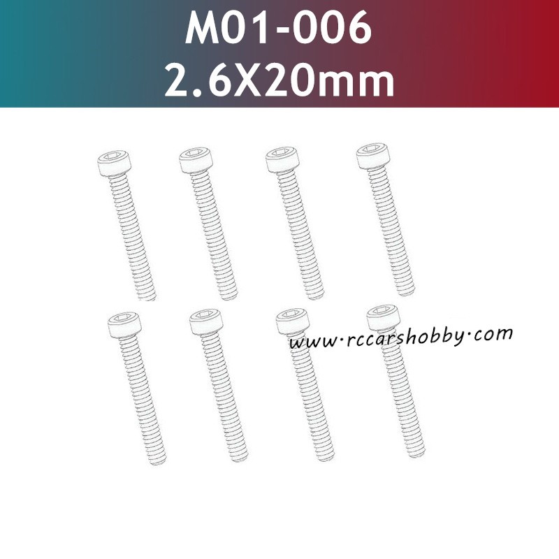 UDIRC 1001 1002 1002SE Parts 2.6x20mm Hexagon Socket Head Cap Tapping Screws M01-006