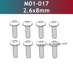 UDIRC 1001 1002 1002SE Parts 2.6x8mm Hexagon Socket Button Head Tapping Screw M01-017