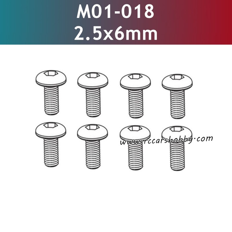 UDIRC 1001 1002 1002SE Parts 2.5x6mm Hexagon Socket Button Head Machine Screw M01-018