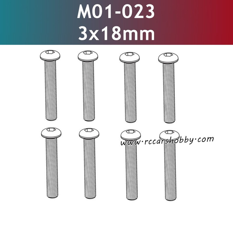UDIRC 1001 1002 1002SE Parts 3x18mm Hexagon Socket Button Head Machine Screw M01-023