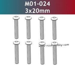 UDIRC 1001 1002 1002SE Parts 3x20mm Hexagon Socket Button Head Machine Screw M01-024