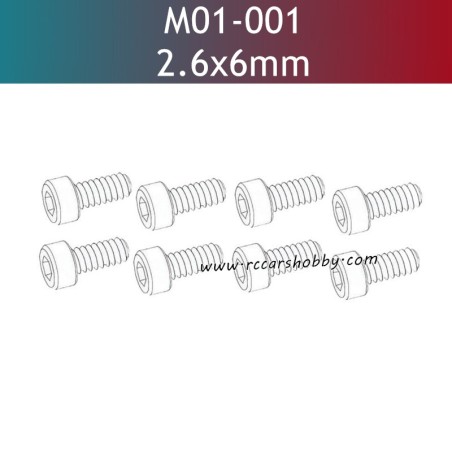 UDIRC UD1610 Pro Parts 2.6x6mm HB Hexagon Socket Head Cap Tapping Screw M01-001