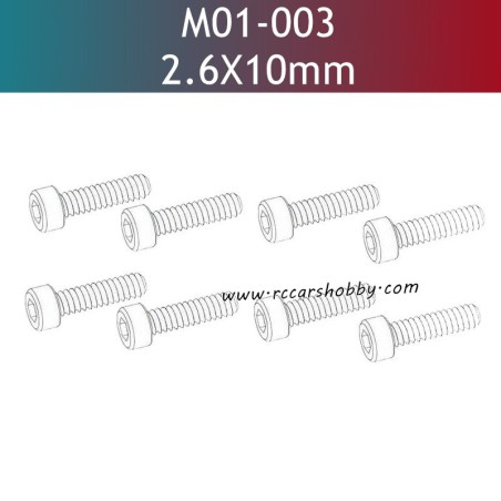 UDIRC UD1610 Pro Parts 2.6X10MM HB Hexagon Socket Head Cap Tapping Screw M01-003