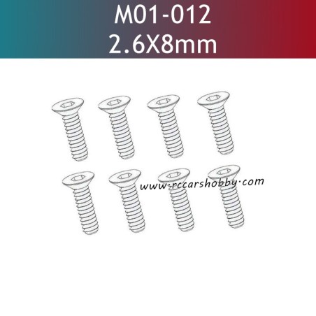 UDIRC UD1610 Pro Parts 2.6x8MM KB Hexagon Socket Countersunk Head Tapping Screw M01-012
