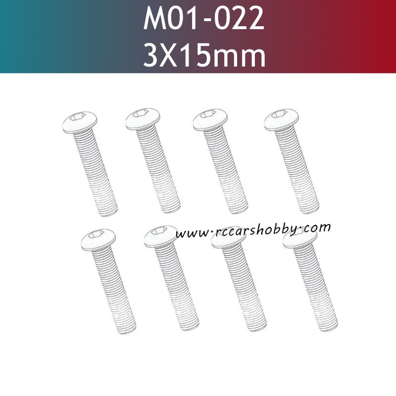 UDIRC UD1610 Pro RC Car Parts 3x15mm TM Hexagon Socket Button Head Machine Screw M01-022