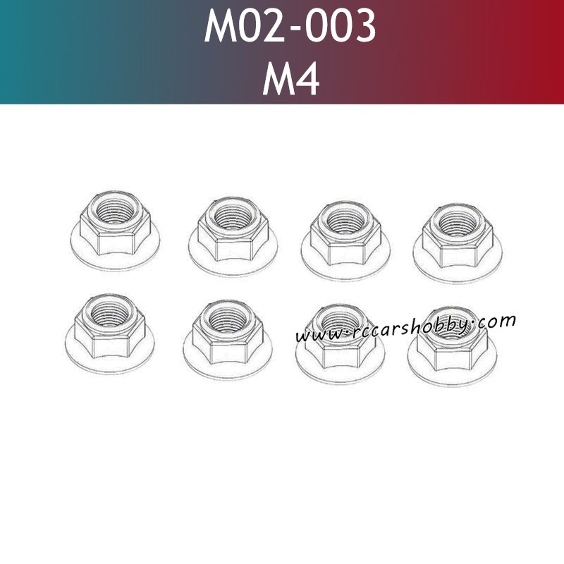 UDIRC UD1610 Pro RC Car Parts M4 Hex Flanged Lock Nut M02-003