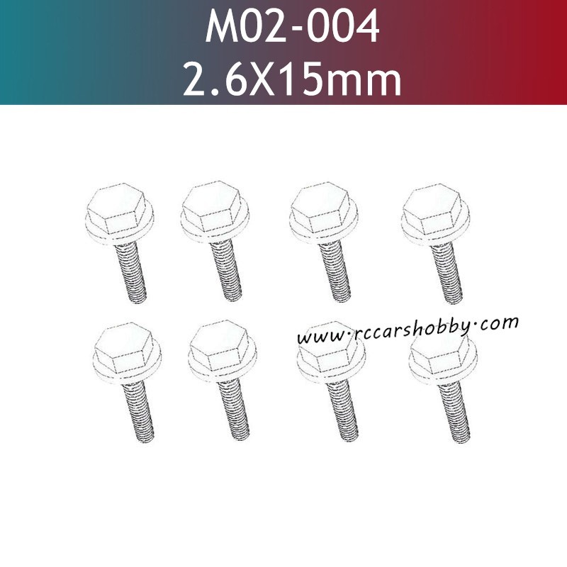 UDIRC UD1610 Pro RC Car Parts 2.6X15MM Outer Hexagonal Flange Screw M02-004
