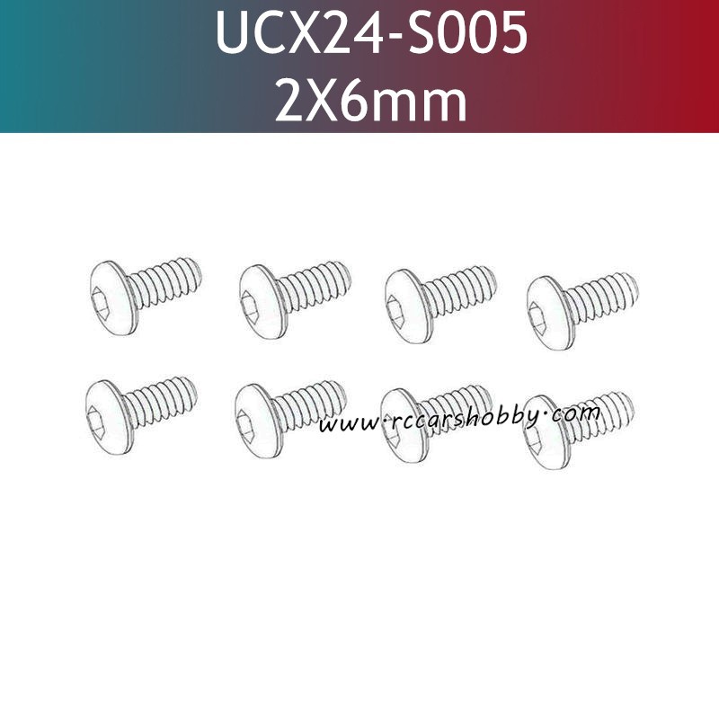 UDIRC UD1610 Pro RC Car Parts 2X6mm PM Hexagon Round Head Machine Screw UCX24-S005