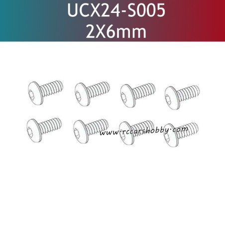 UDIRC UD1610 Pro RC Car Parts 2X6mm PM Hexagon Round Head Machine Screw UCX24-S005