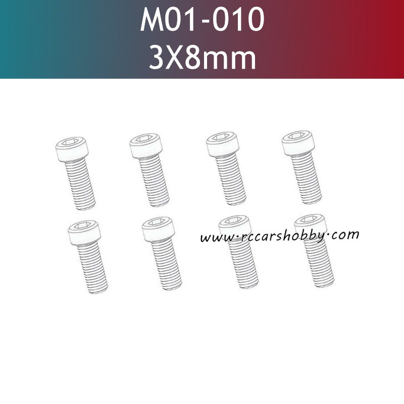 UDIRC UD1610S Parts 3x8MM HM Hexagon Socket Head Cap Machine Screw M01-010