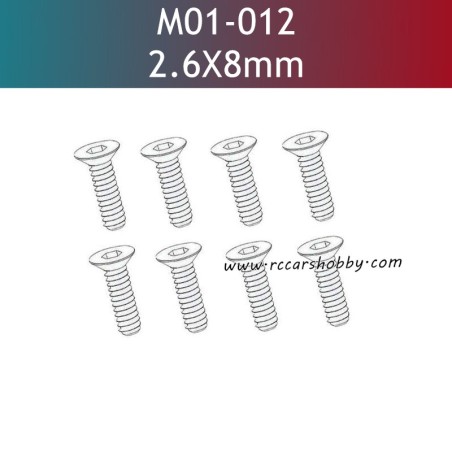 UDIRC UD1610S Parts 2.6x8MM KB Hexagon Socket Countersunk Head Tapping Screw M01-012