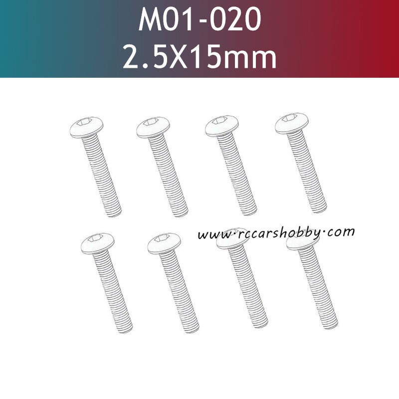 UDIRC UD1610S Parts 2.5x15mm TM Hexagon Socket Button Head Machine Screw M01-020